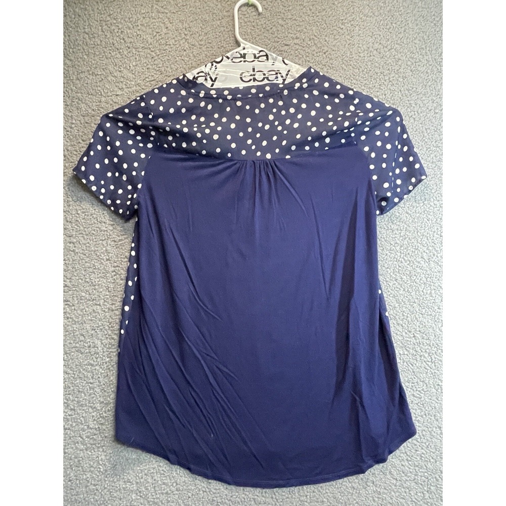 Bobeau Polka Dot Lightweight Short Sleeve Pullover Shirt Women Large - Picture 5 of 7